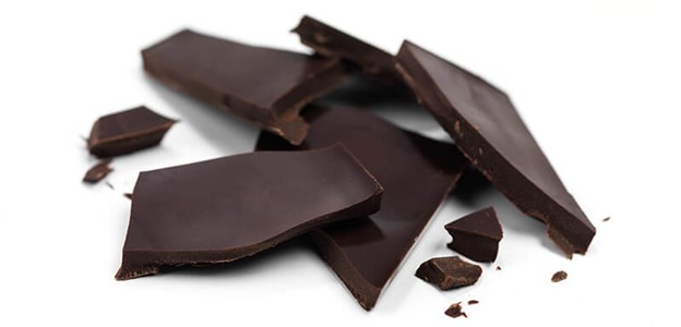 An image of pieces of dark chocolate