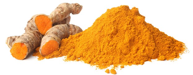 An image of fresh and ground turmeric